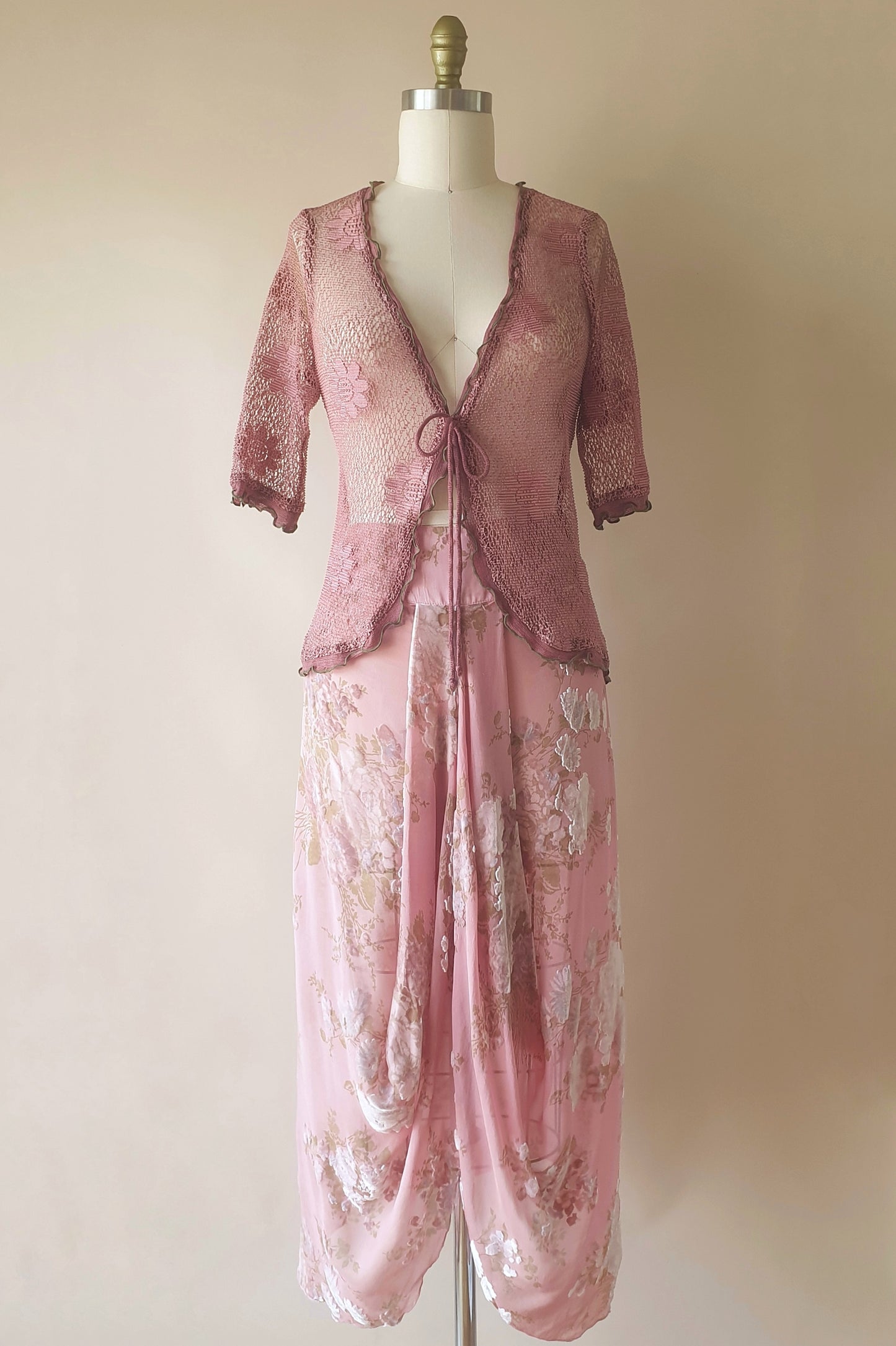 Burnout velvet silk blend skirt Size M