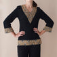 Spectacular vintage beaded wool top Size 8