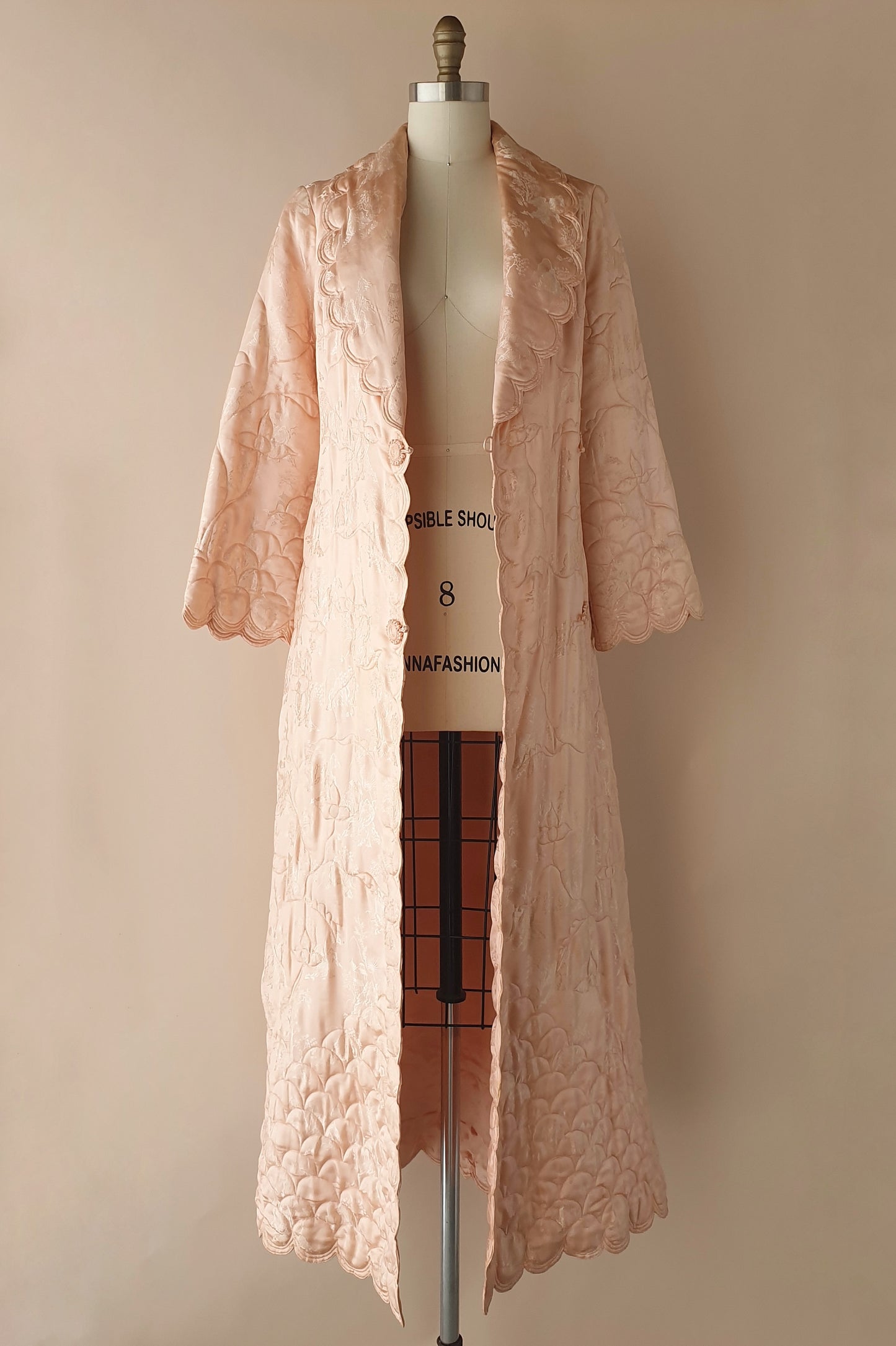 Incredible vintage silk quilted dressing gown Size XS/S
