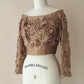 Stunning gold vintage off the shoulder top Size 8