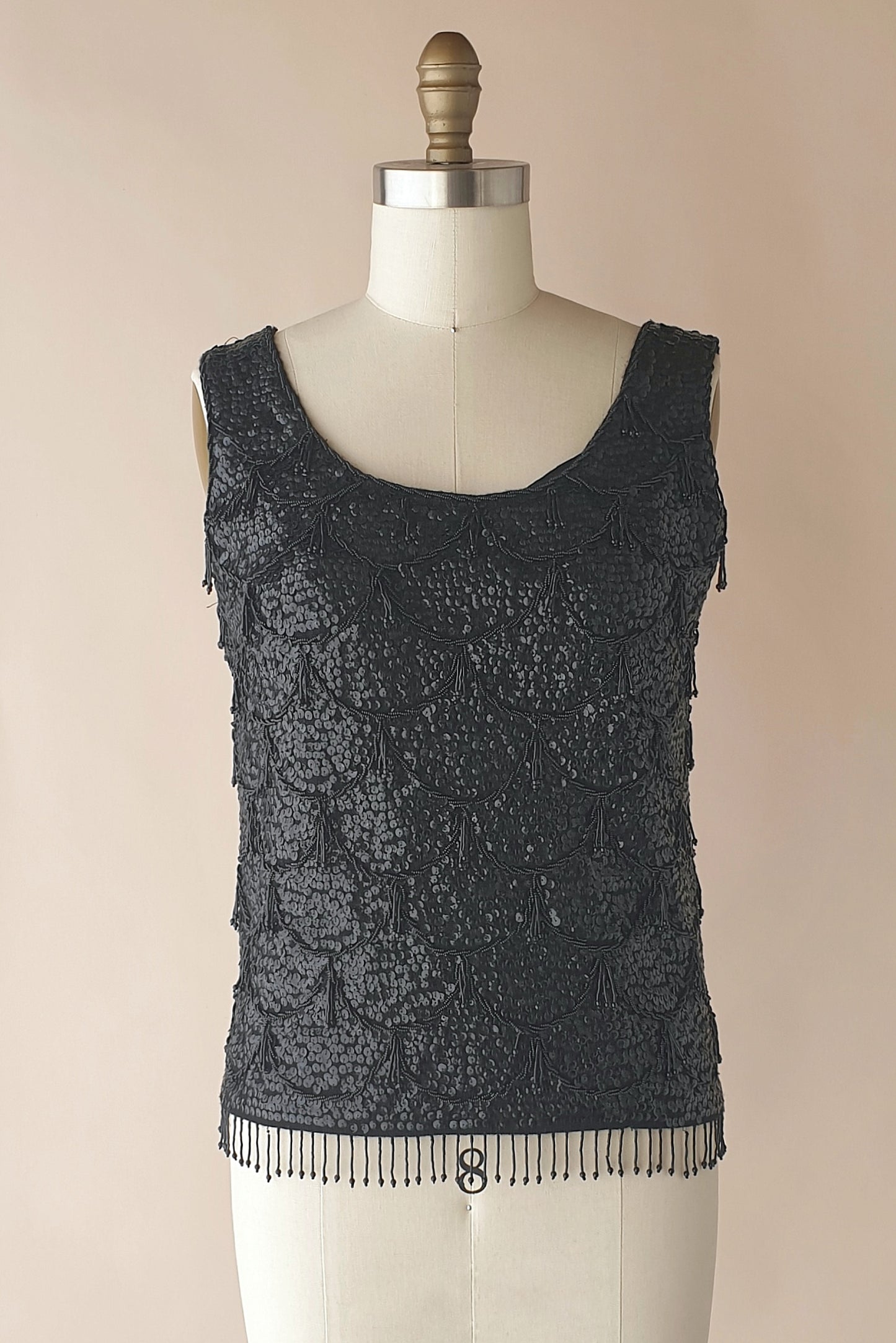 Stunning vintage beaded wool top Size XS/S