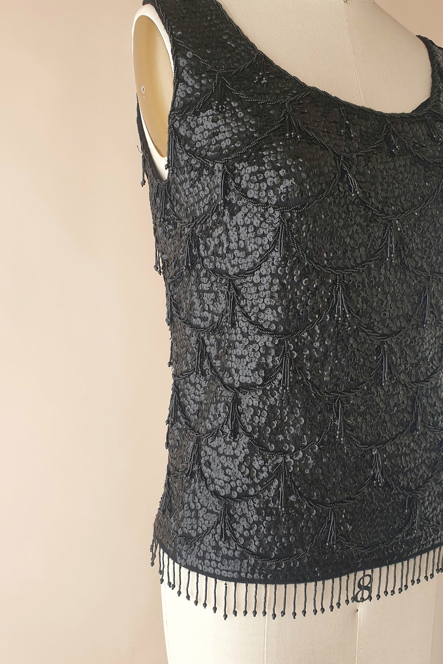 Stunning vintage beaded wool top Size XS/S