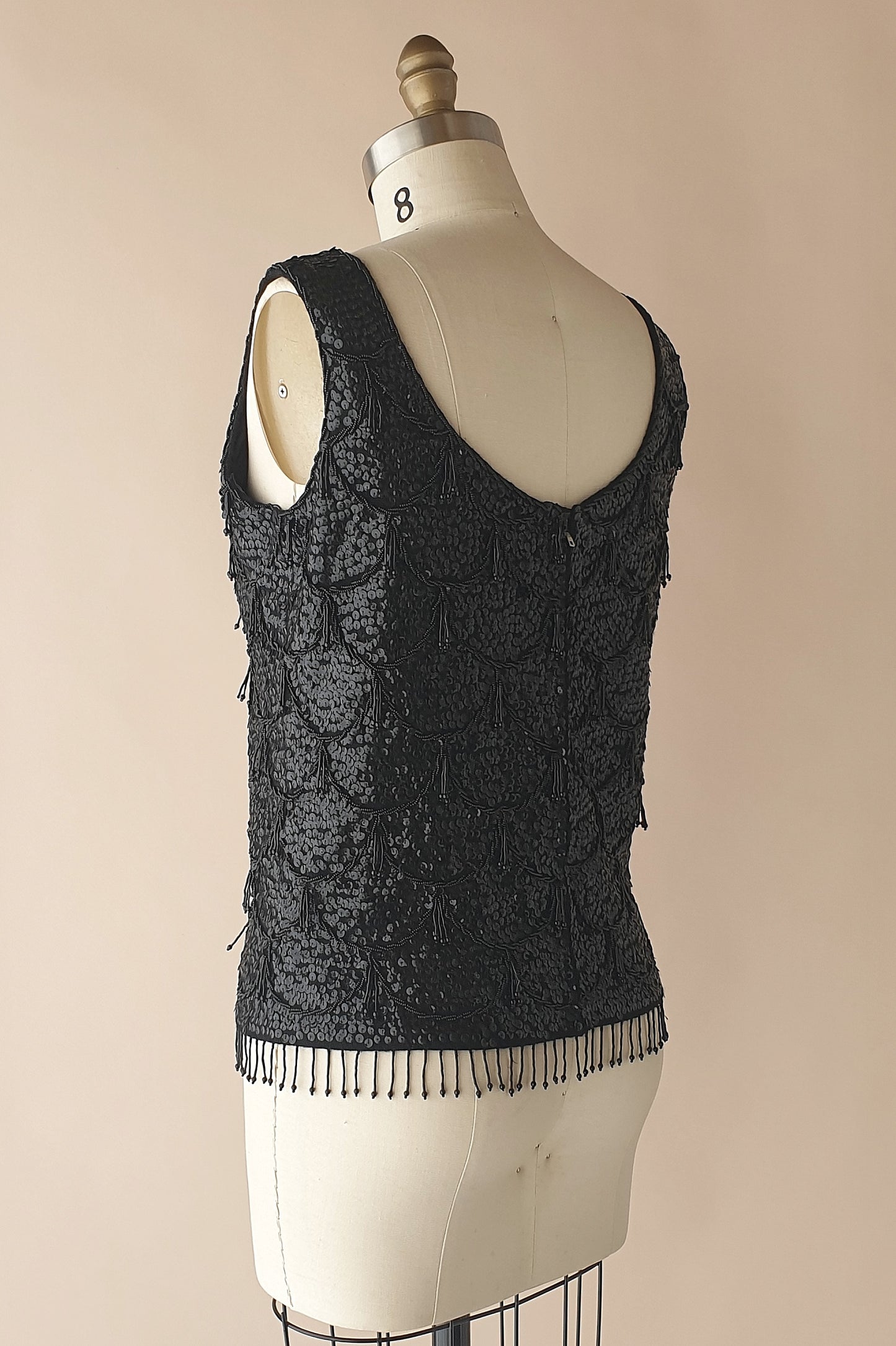 Stunning vintage beaded wool top Size XS/S