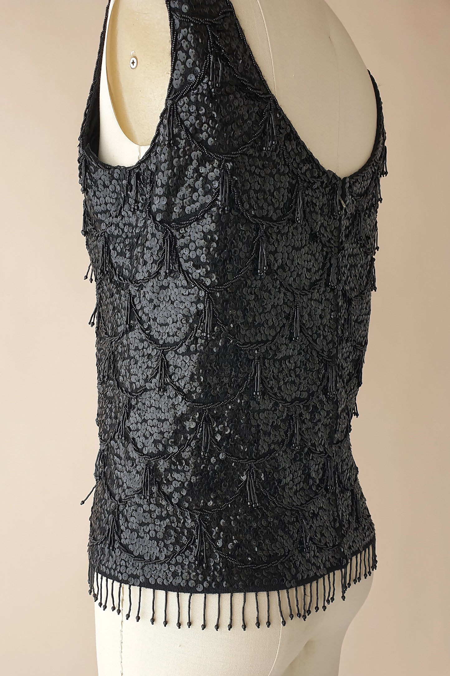 Stunning vintage beaded wool top Size XS/S