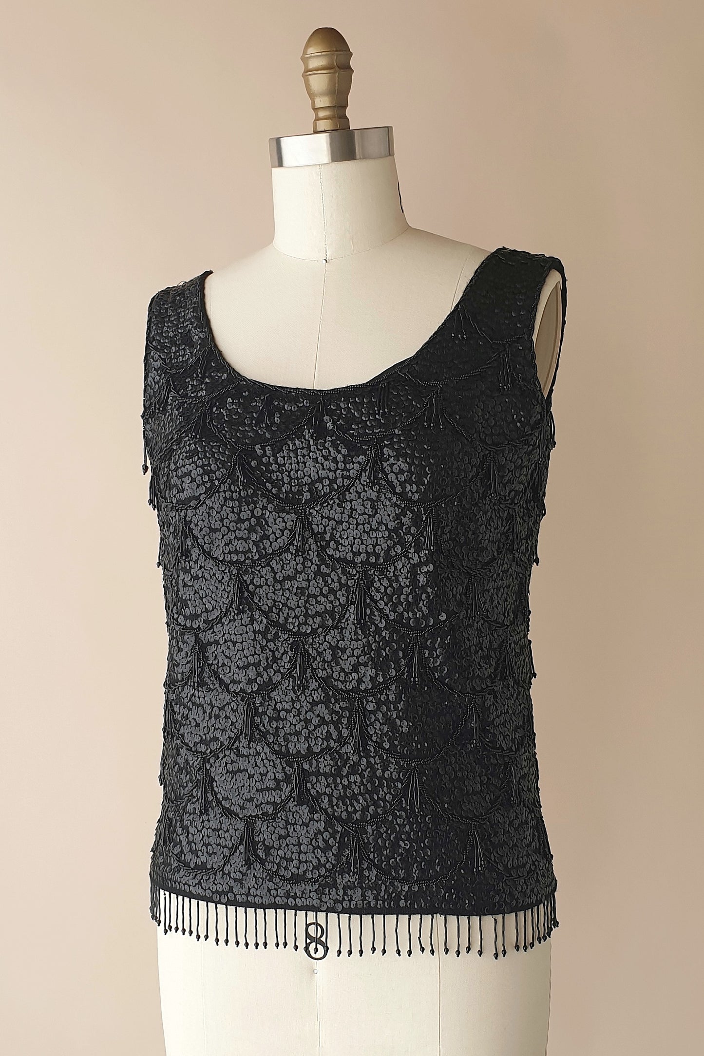 Stunning vintage beaded wool top Size XS/S