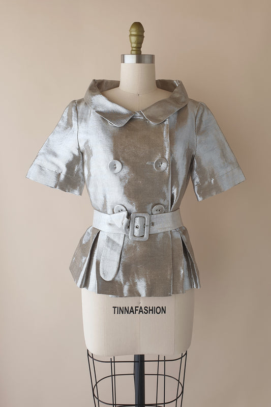 Beautiful silver Colette Dinnigan  top Size XS/S