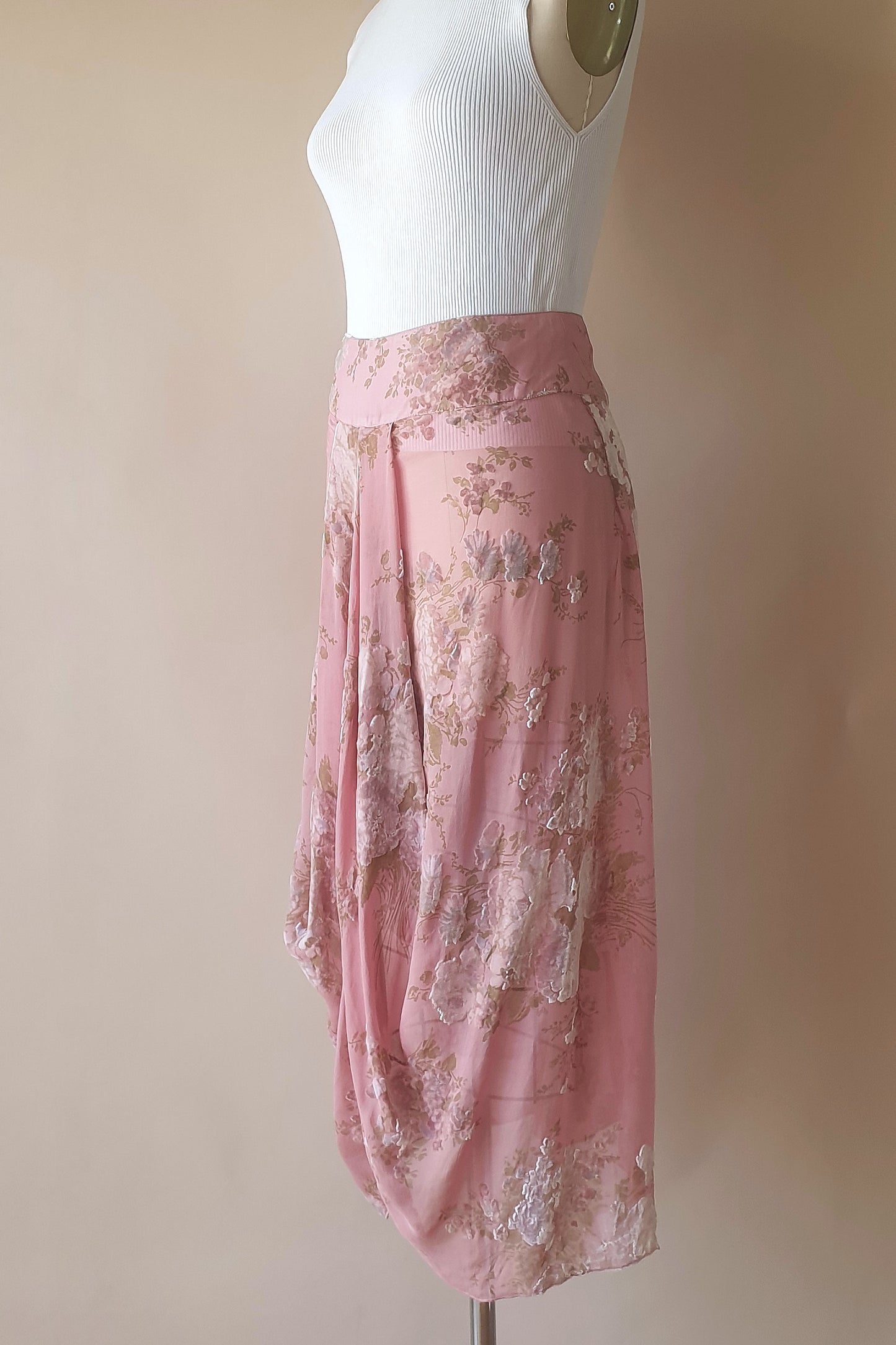 Burnout velvet silk blend skirt Size M