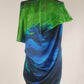 Silk watercolour drape dress Size XS/S
