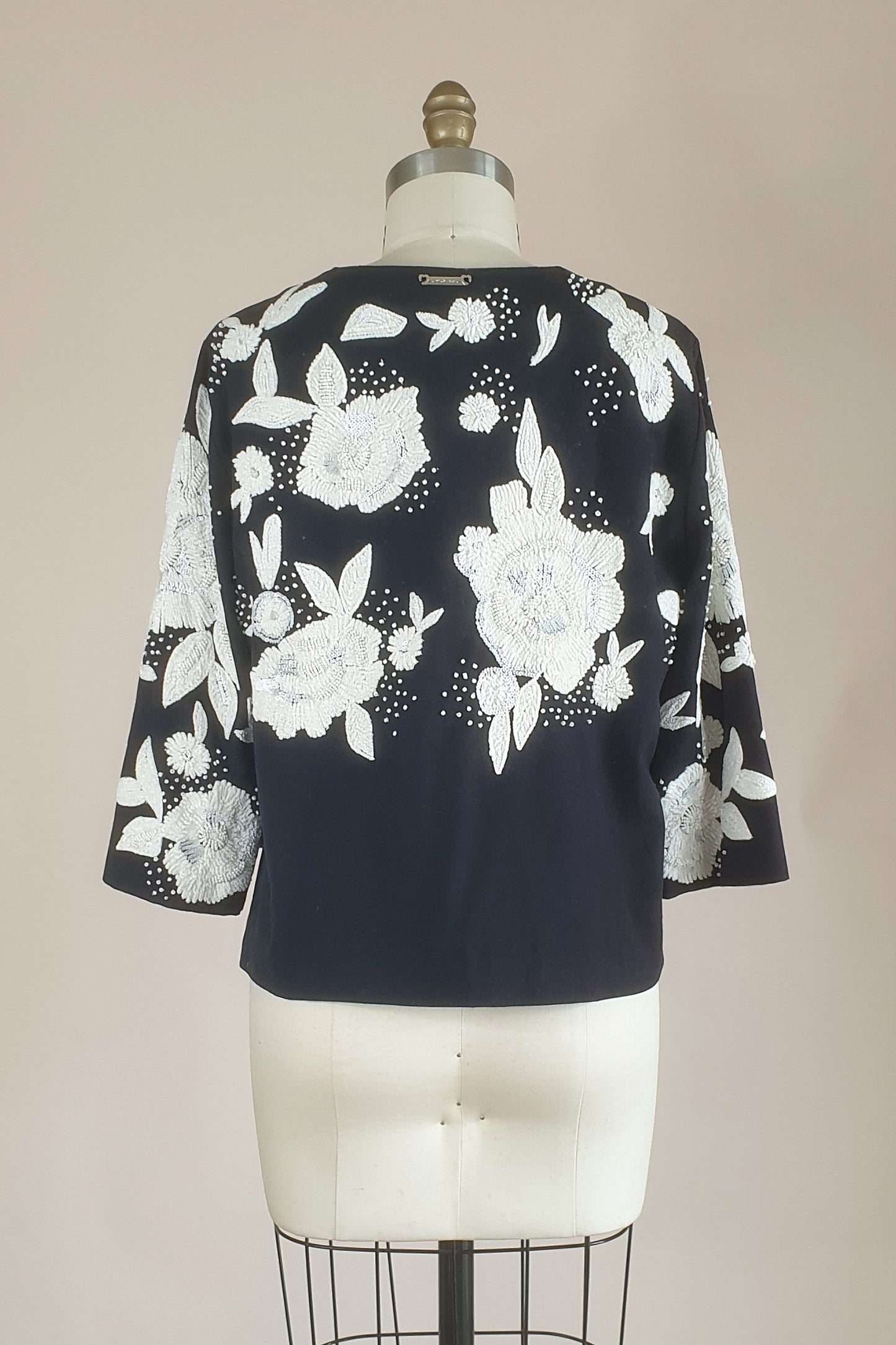 Stunning black jacket with floral beaded detail Size XS/S