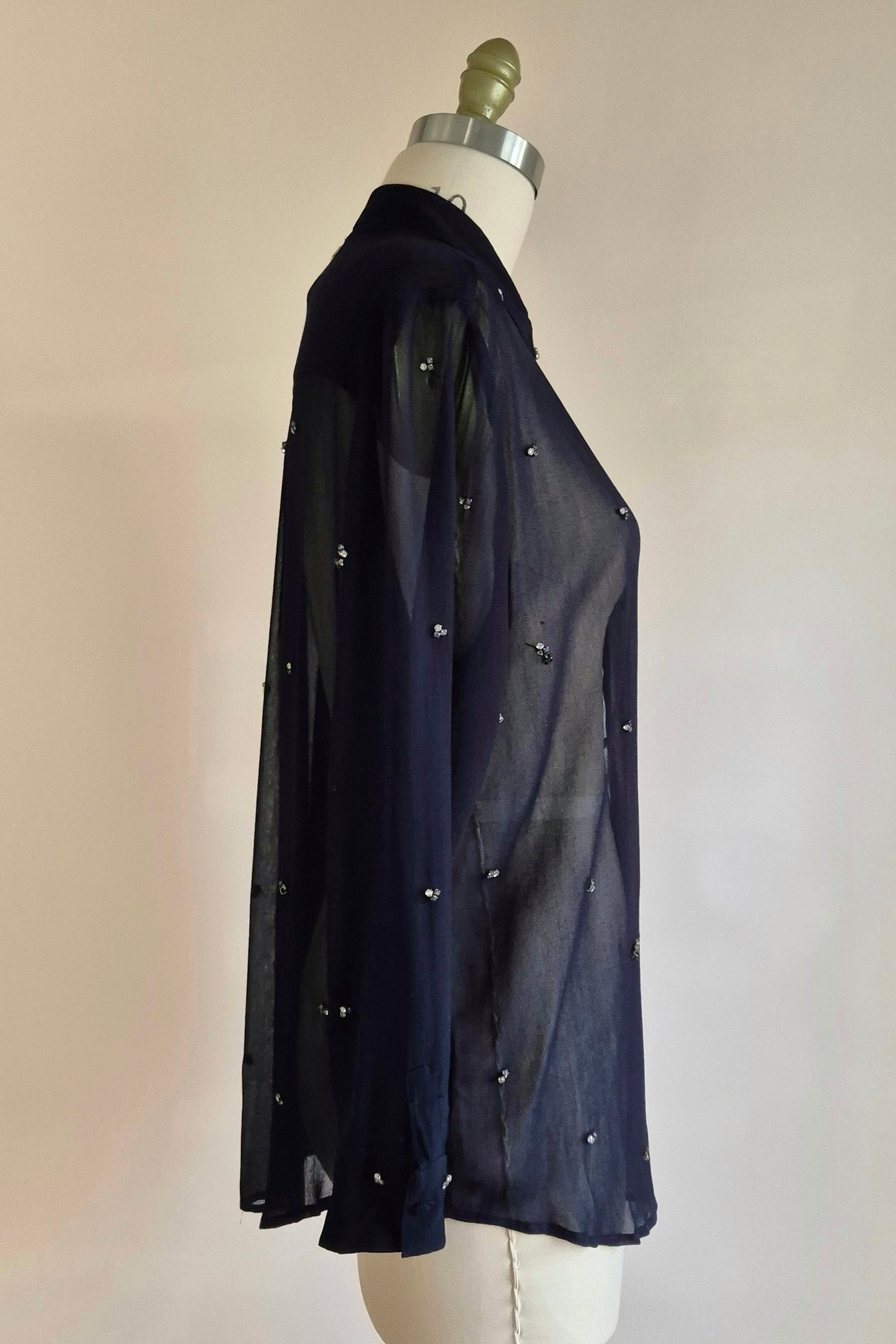 Beautiful sheer embellished shirt Size L