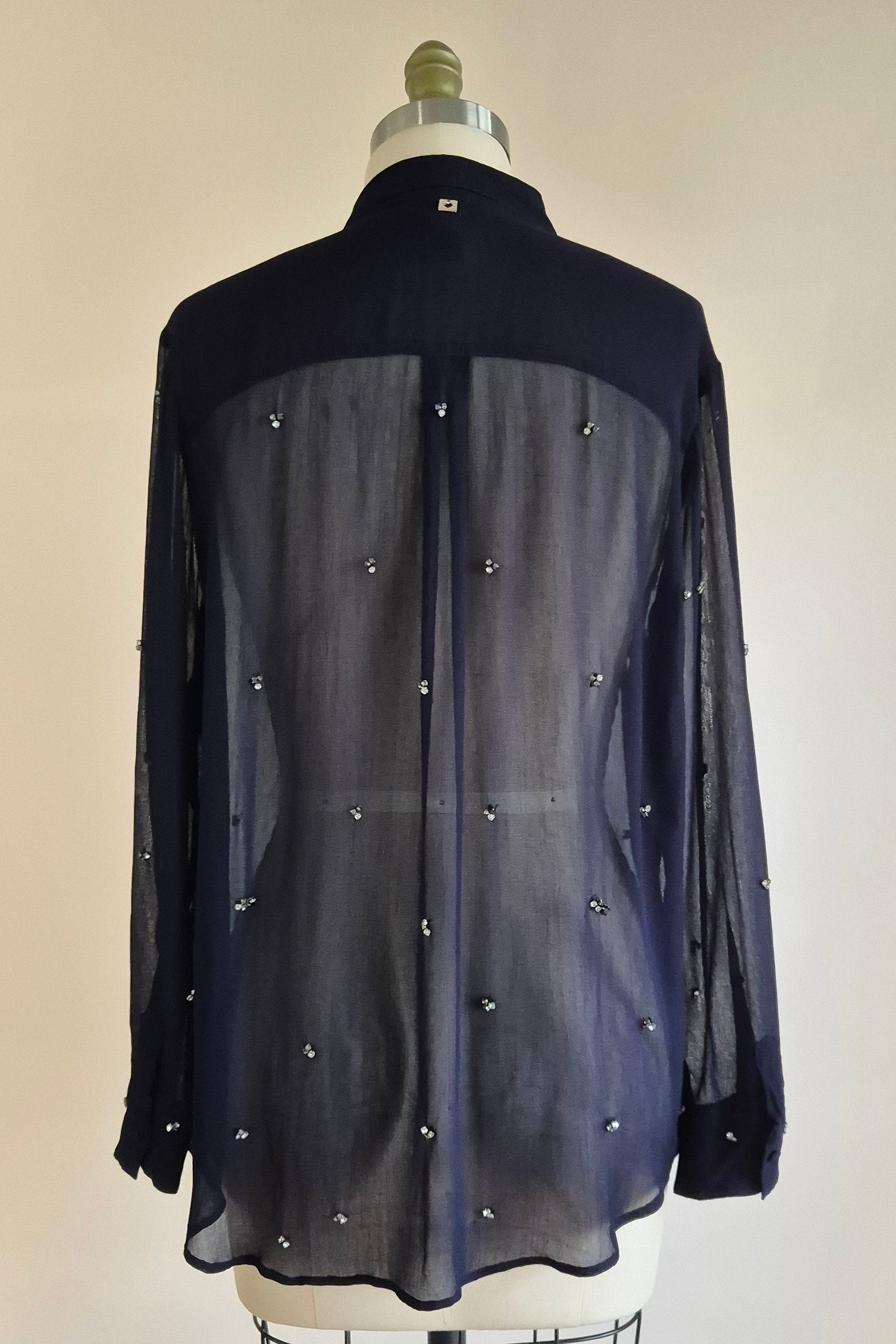 Beautiful sheer embellished shirt Size L
