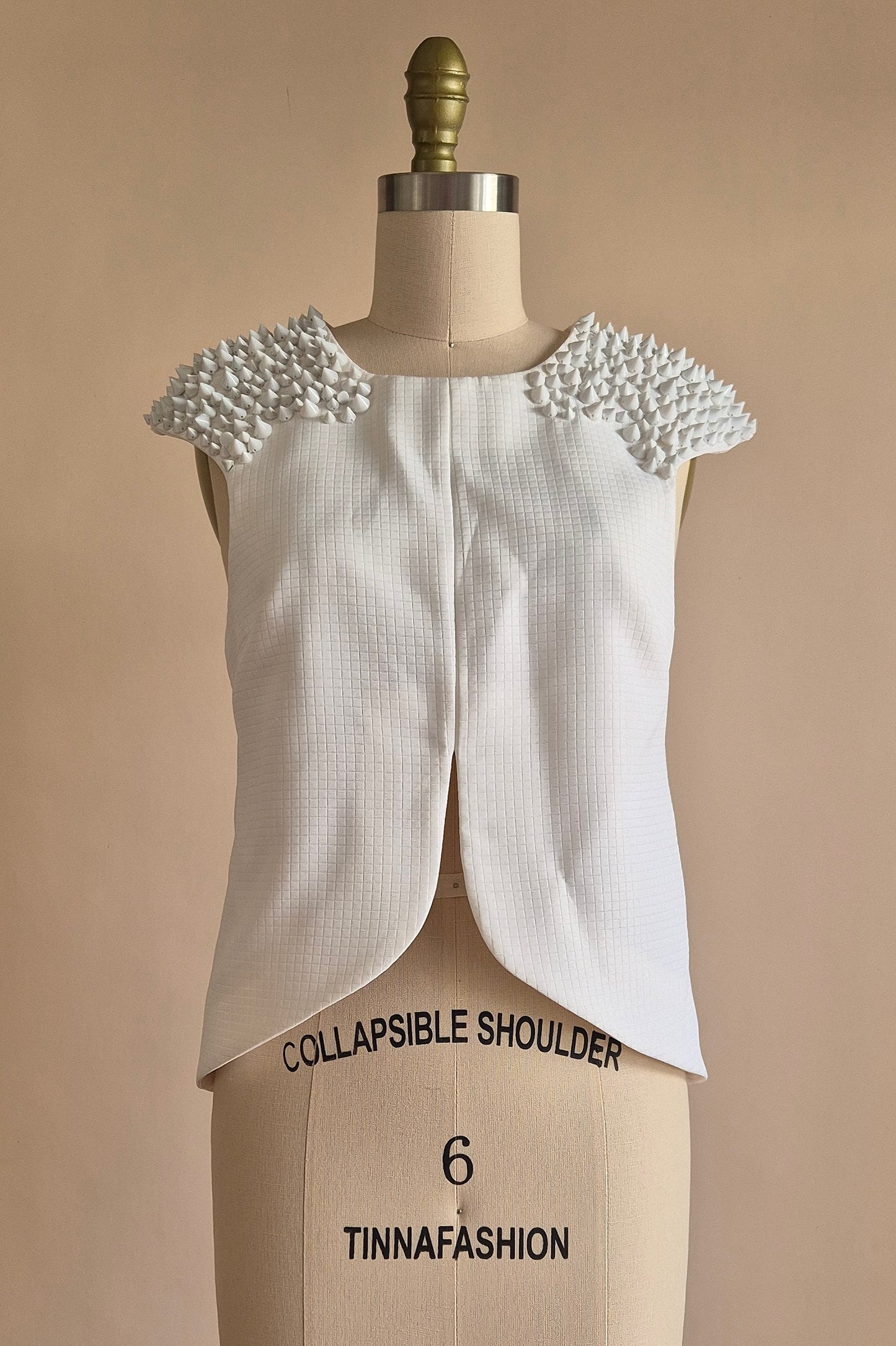 Cameo studded detail white top Size XS/S
