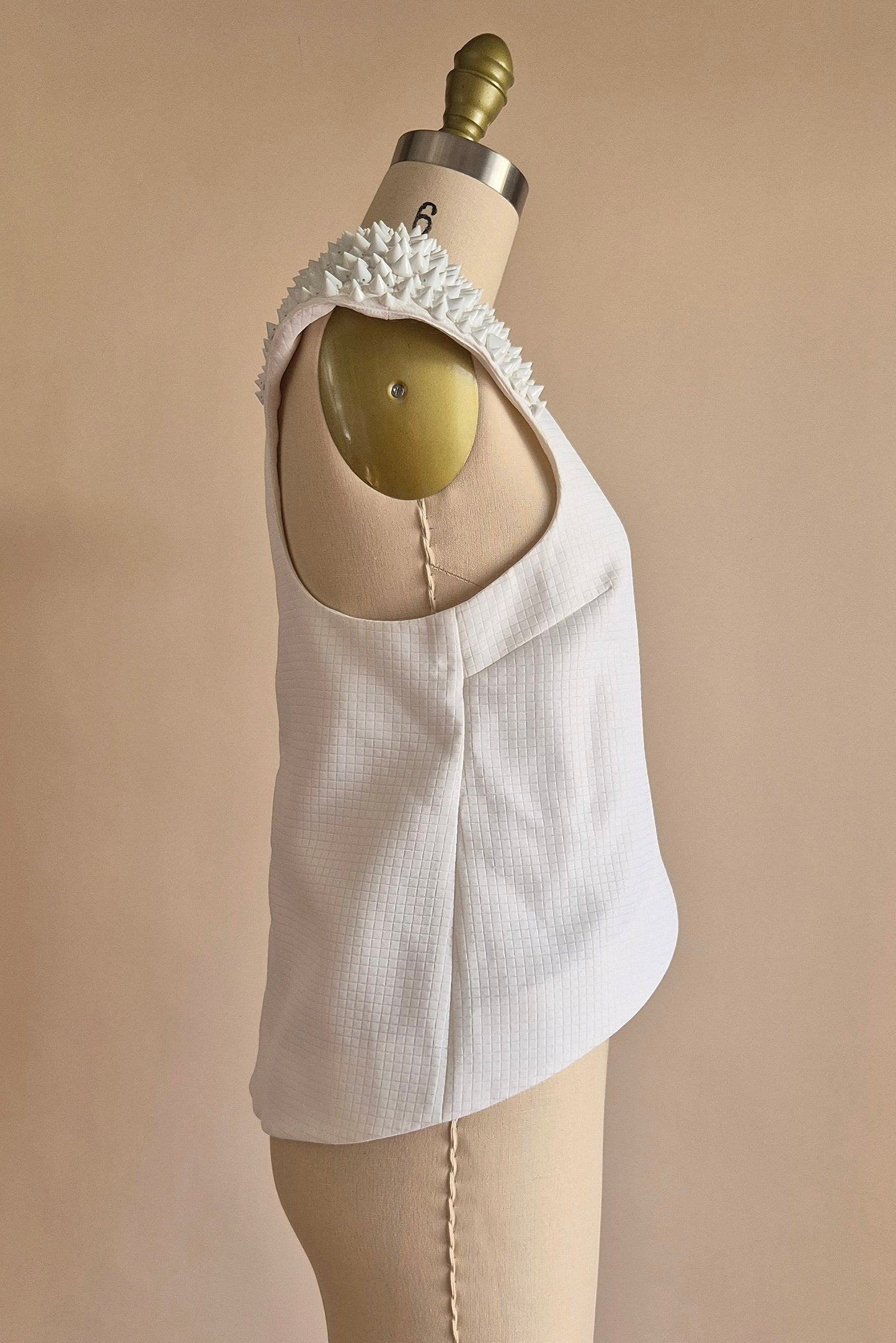 Cameo studded detail white top Size XS/S