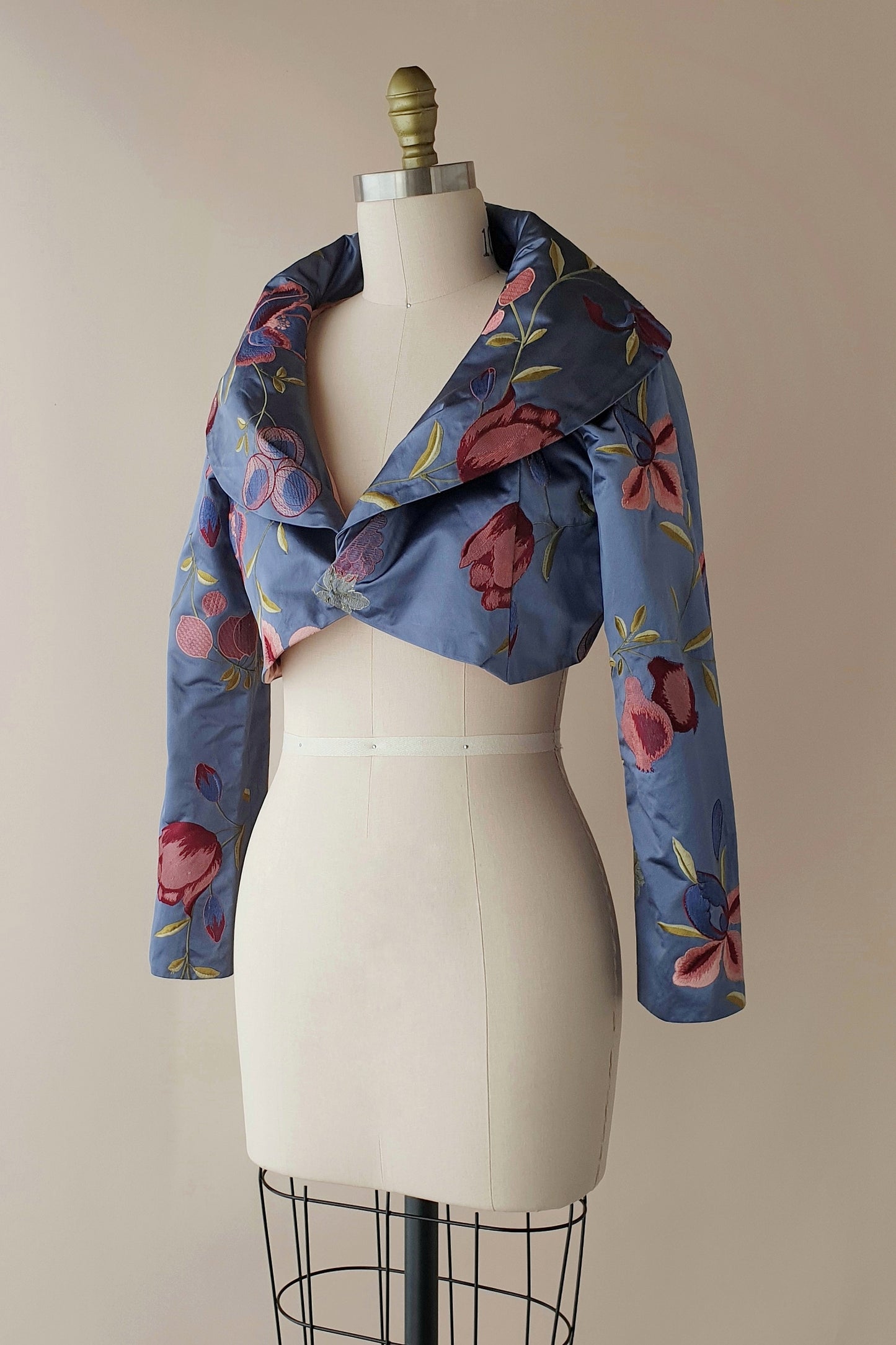 Sensational embroidered silk bolero by Caroline Church Size M