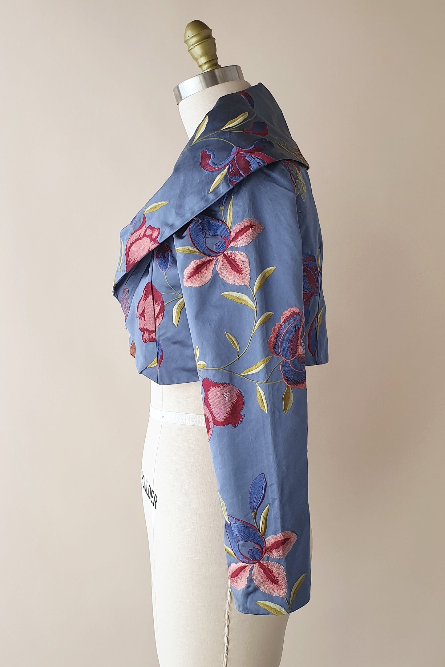 Sensational embroidered silk bolero by Caroline Church Size M